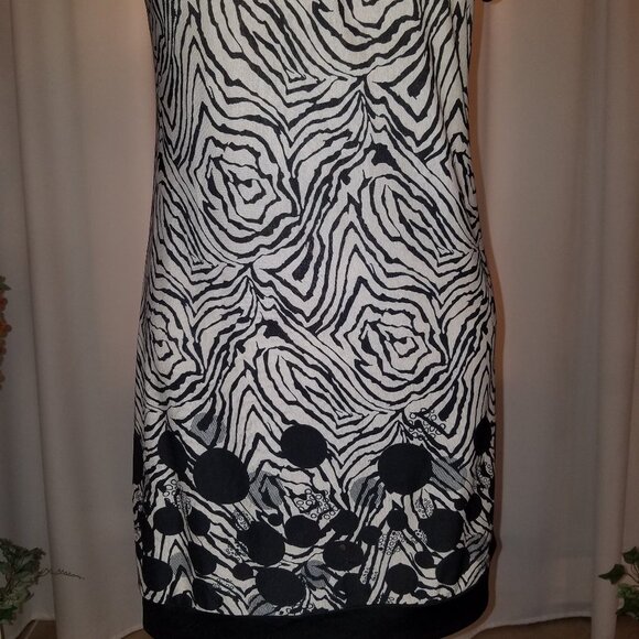 Black tan zebra print dress with a little bling L - Picture 3 of 4